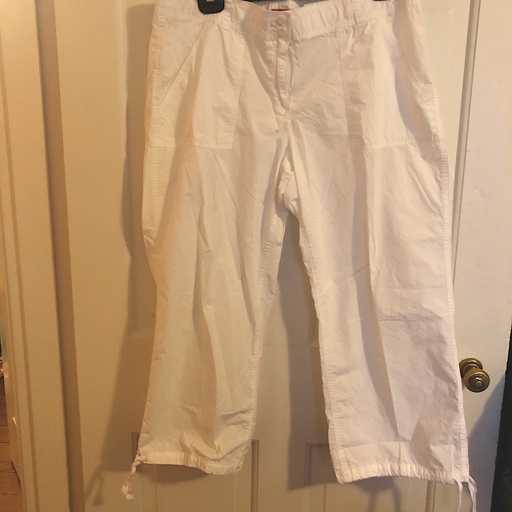 Tommy Bahama White Cotton Cropped Pant Size 12